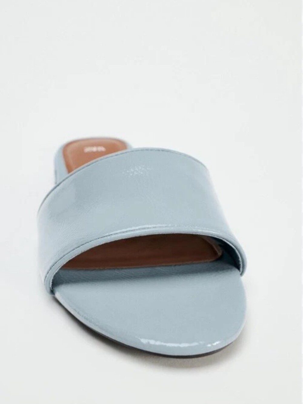 ZARA PATENT LEATHER BLUE SANDALS Sz 38 - Picture 3 of 12